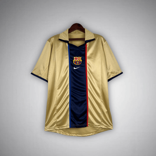 02/03 FC Barcelona Gold Away Retro Kit