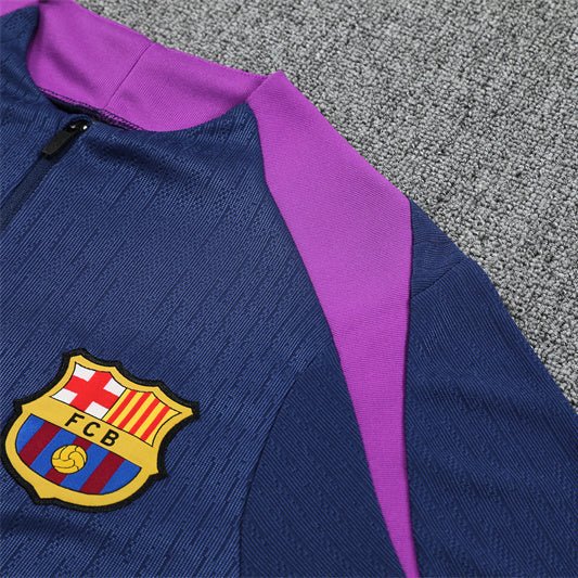 25/26 FC Barcelona Half Zip Training Blue/Purple Tracksuit