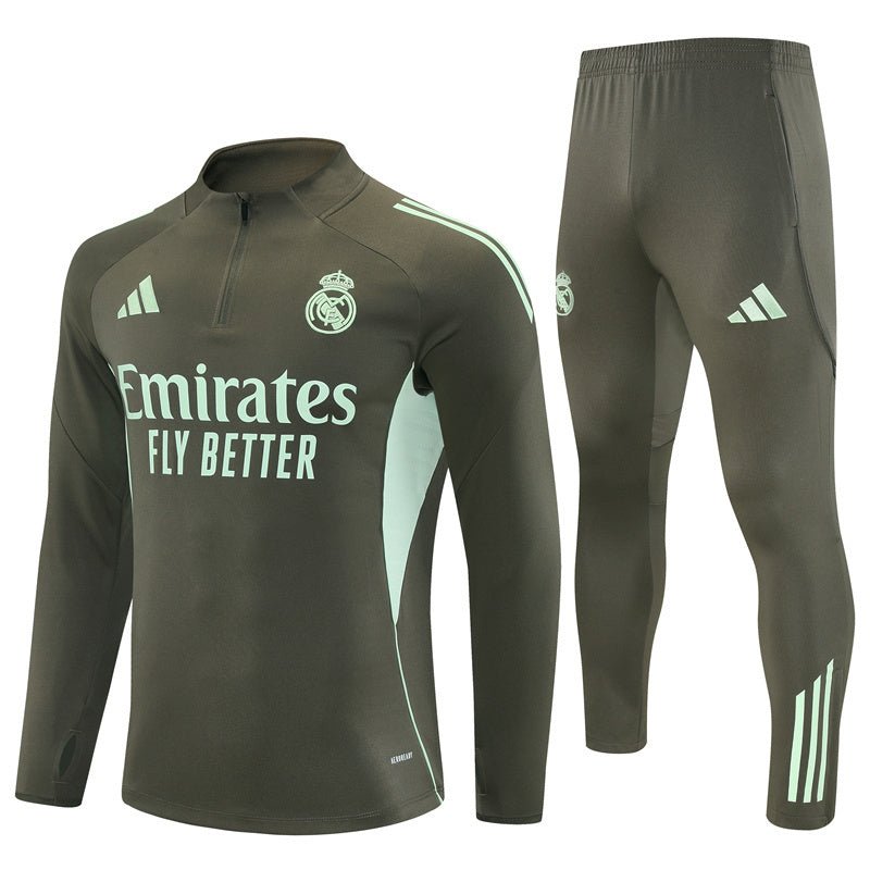 25/26 Real Madrid Training Dark Olive Kids Size Tracksuit